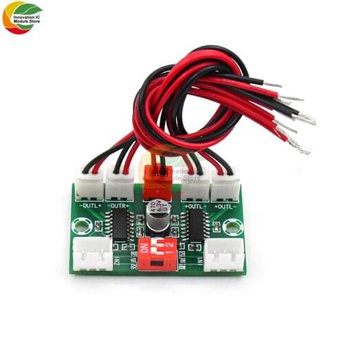 Ziqqucu XH-157 PAM8403 3W*4 Digital Audio Power Amplifier Board 2 Channel / 4 Channel Swtich Amplifier Module with Wire DC 5V