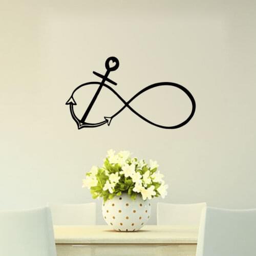 Infinity Sign and Anchor Wall Decals For Living Room Marine Removable Home Decor Bedroom Mural Vinyl Wall Sticker Hot Sale ZA504