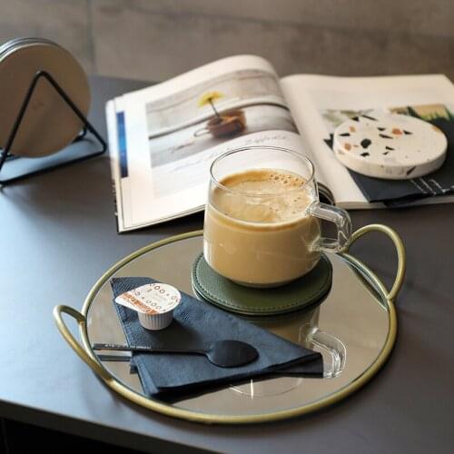 Gold Mirror Food Table Tray Coffee Food Perfume Display Stands Cake Cupcake Plates Jewelry Display Plate Home Decoration