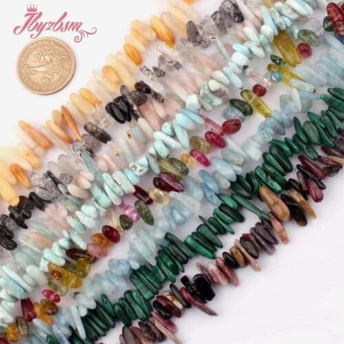 10-13x15-18mm Irregular Stick Malachite,Amazonte,Howlite Loose Beads Natural Stone Beads For Necklace Jewelry Making Strand 15"