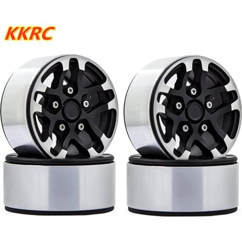 4pcs 1.9 Inch Metal Beadlock Wheel Rim Wheel Hub for 1/10 RC Crawler Axial SCX10 II 90046 TRX-4 Tamiya