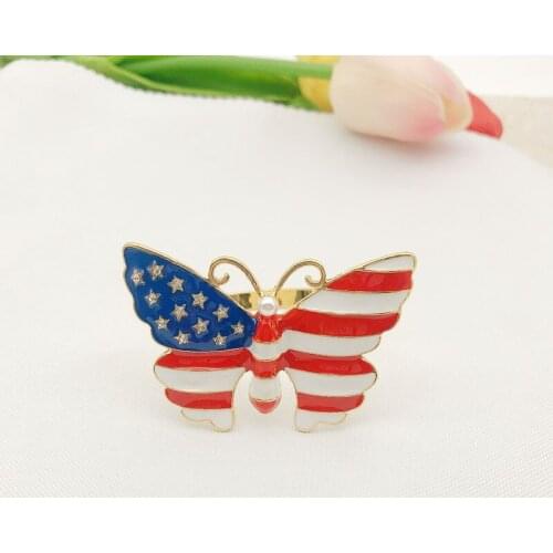 6pcs Butterfly napkin buckle oil drop napkin ring metal napkin ring cloth ring towel ring