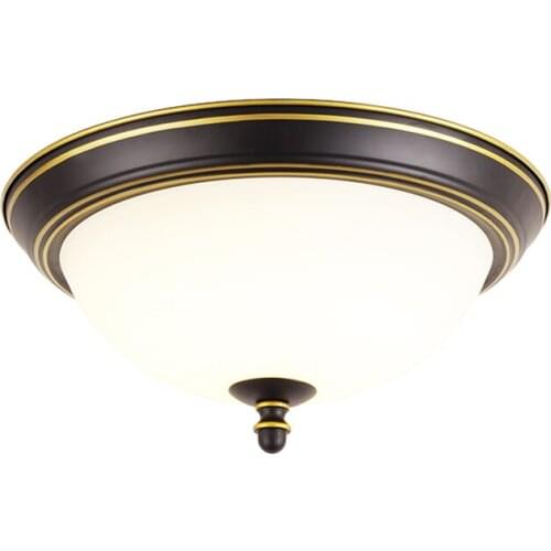 American Round Black White Glass Ceiling Lights Bedroom Study Balcony Bathroom Corridor Ceiling Lamps Nordic Iron LED Lighting
