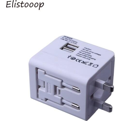Travel Adapter with Box Universal Electric Plug Socket Adapter International Socket 1 and 2 USB Power Charger for EU UK US AU