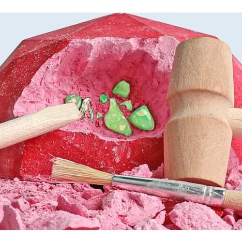 Learn Natural Mineral Gemstone Bracelet Archaeology Excavation Kits Tools Digging Up Mining Kit Kids Educational DIY Toys Girls