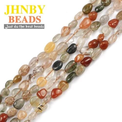JHNBY Fortune crystal Quartz Natural Stone Irregular Gravel 4~8mm spacers Loose beads for Jewelry making bracelets DIY Findings