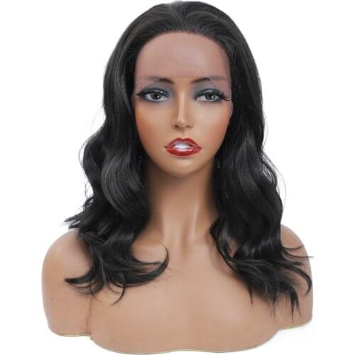 Kinky Curly Lace Front Wigs Black Hair For Black Women African Hairstyle Free Part Soku Synthetic Wig 12 Inch Short Bob Lace Wig