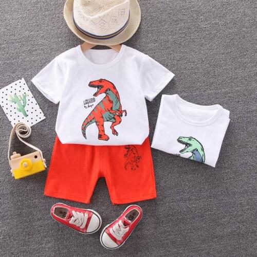 2021 Summer Fashion Clothes Children Outfit Casual Baby Boy Girls Cartoon T Shirt Shorts 2Pcs/sets Kids Toddler Tracksuit