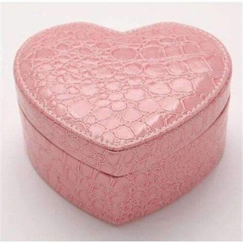 LIYIMENG Heart Shape Jewelry Display Box Crocodile Pattern PU Leather Jewellery Storage Organizer Detachable Display Casket