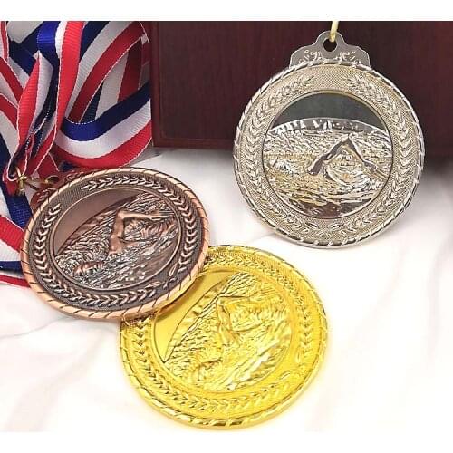 Swimming Medals Gold Color Medal Silver Color Medal Branze Color Medal=6.5cm