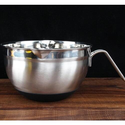 Stainless Steel Bowl with Handle for Beat Eggs Knead Dough Stir Fruit Salad Bowl