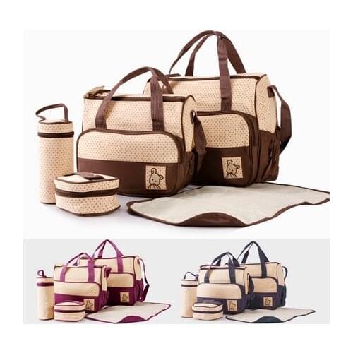 Multifunctional Maternity Diaper Bags Mommy Nappy Bag Set Handbags Waterproof Stroller Bags Baby Care Shoulder Bags Nursing Bags
