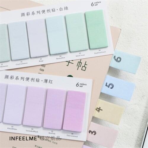 6Colors Set Cute Novelty Sticky Notes Memo Pad Index Sticker Bookmark Page Flag Sticker School Office Flag Stationery Supplies