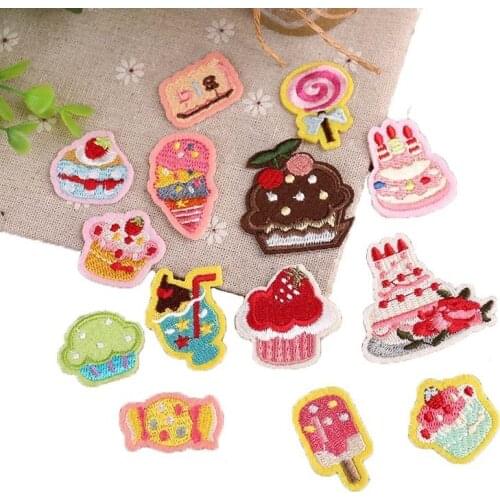 Party Candy Cake Lollipop Iron On Patches Sewing Embroidered Applique for Jacket Clothes Stickers Badge DIY Apparel Accessories