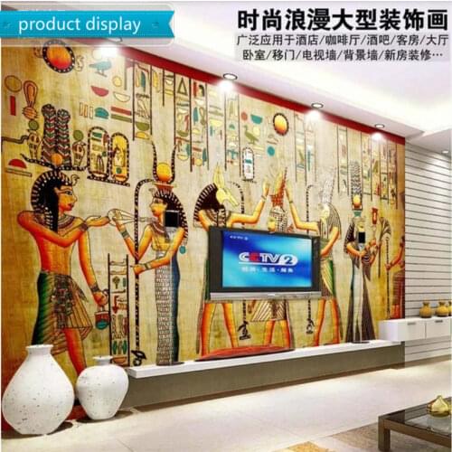 Ancient Egypt Celebration Classic Scene Mural Wall Paper 3D Retro Theme Restaurant Aisle Industrial Decor Background Wallpaper