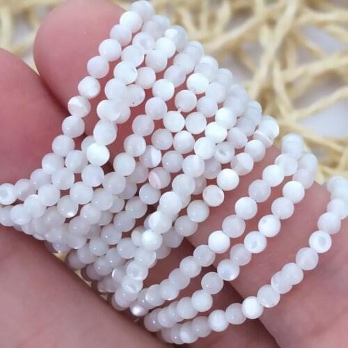 Natural white shell stone beads 2mm 3mm beautiful round loose beads diy lovely spacers accessories jewelry making 15 inch B401