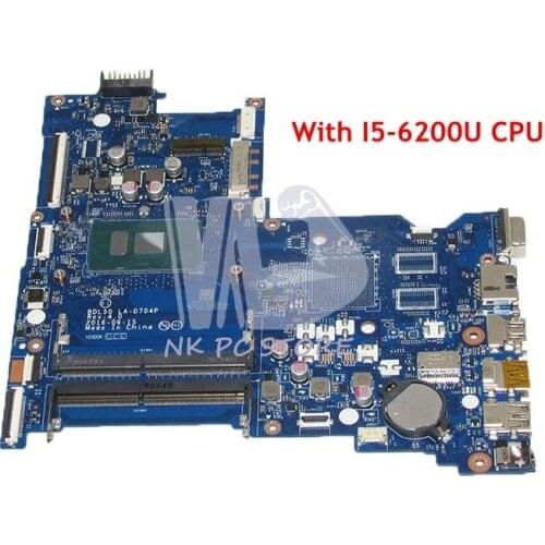 NOKOTION For HP 15-AY Laptop Motherboard BDL50 LA-D704P MAIN BOARD I5-6200U CPU DDR3L 854945-601 854945-001