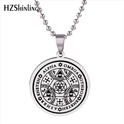 2018 New Stainless Steel Jewelry Sigil Magic Wicca Pendant Seals Of The Seven Archangels Necklace Wiccas Pendants HZ7