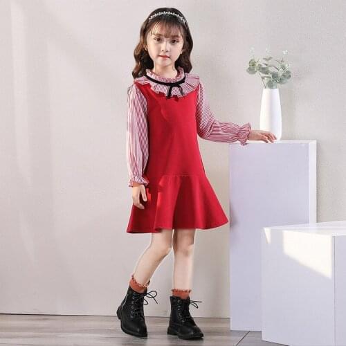 Girls' dresses, long sleeves, Korean foreign childrens fashion, new styles, childrens skirts, autumn childrens dresses