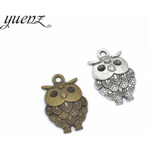 YuenZ 6pcs 2 Colors Antique silver color owl Charms Pendant for DIY Jewelry Making Necklace Earrings Bracelet Accessories D130