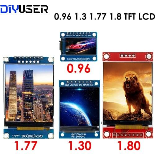 TFT Display 0.96 1.3 1.77 1.8 inch IPS 7P SPI HD 65K Full Color LCD Module ST7735 / ST7789 Drive IC 80*160 240*240