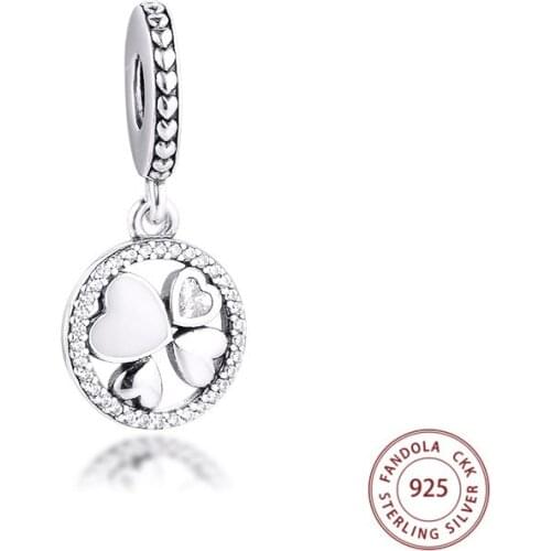 Hearts of Love Dangle Charms Fits Pandora Bracelets 925 Sterling Silver Beads for Jewelry Making Fine Jewelry Accessories