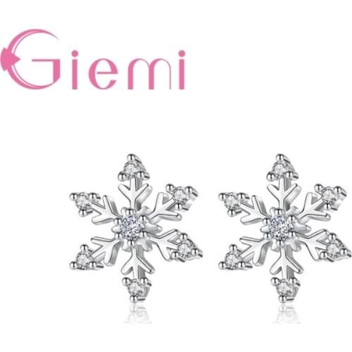 Top Quality 925 Sterling Silver Flowers Stud Earrings Super Shining Hard Cubic Zirconia Jewelry Crystal For Women Female