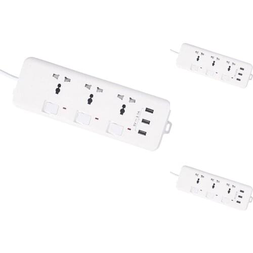 GTBL Power Strip with 3 Outlets Cord for Smartphone Tablets Office EU Plug