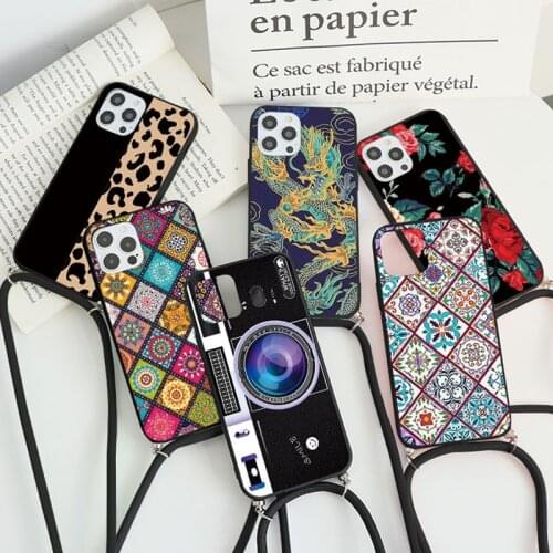 Crossbody Necklace Strap Lanyard Cord Silicone Case For iPhone 12Mini 12 11 Pro Max X XR XS Max 5 5S SE 2020 6 6S 8 7 Plus Cover