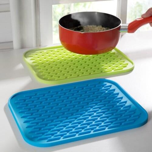 Silicone Holder Mat Kitchen Heat Non-slip Resistant Trivet Pot Tray Straightener Insulation Mats with Rich Colors