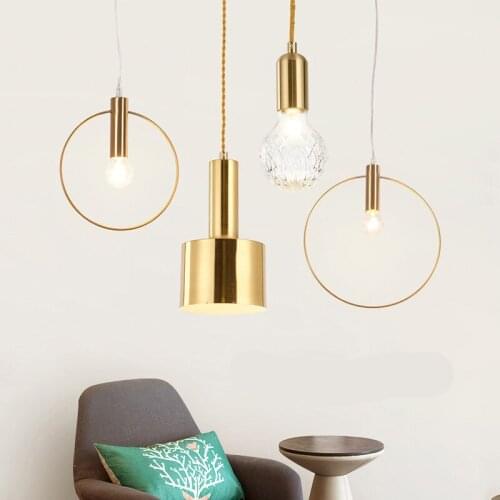 Nordic Modern loft hanging Iron Pendant Lamp Fixtures E27 LED Pendant lights for Kitchen Restaurant living Room Bedroom