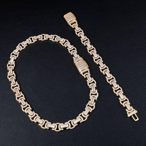 US7 14mm Iced out Cubic Zircon Stones Cuban Link Necklace Box Buckle Clasp Bling AAAA Charm Mens Hip Hop Chain Jewelry