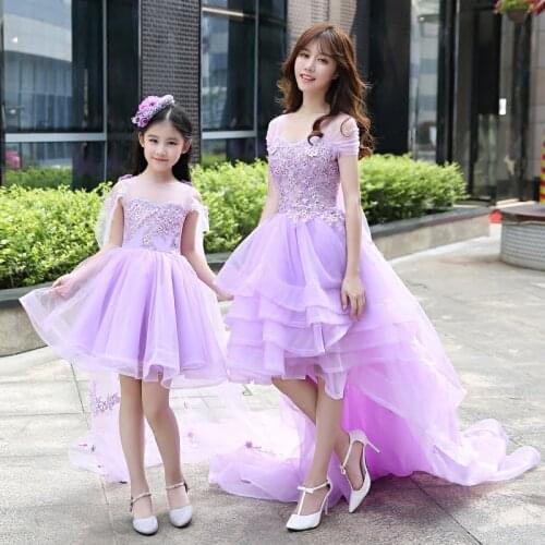Girls Princess Party Dresses 12 13 Years Old Mother Daughter Dresses for Wedding Clothes Elegant Ball Gowns Floor Length Dresses