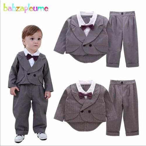 1-4Years/2Piece/Spring Toddler Boys Clothes Fashion Gentleman Suit Baby Jacket+Pants Kids Outfits Children Clothing Sets BC1673