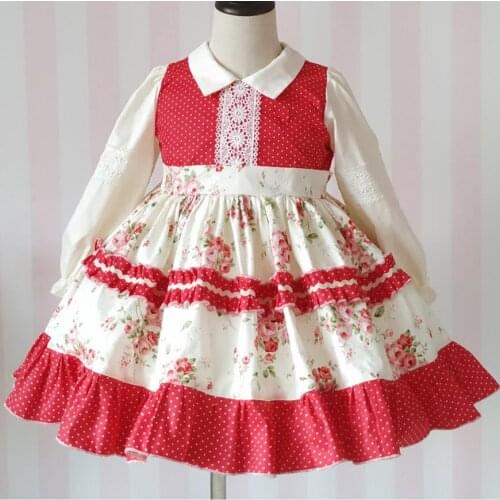Vintage court Spanish baby girl lolita princess dress for kids Charistmas birthday party ball gown dress