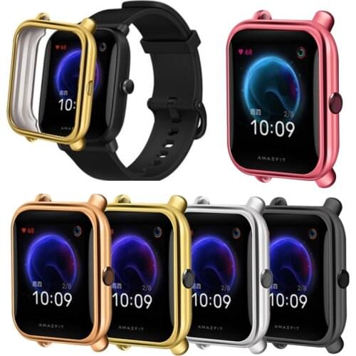 TPU Soft Full Edge Protector PLating Case Shell Frame For Amazfit BIP S/Lite/U/Pro GTS 2 Mini Watch Protective Bumper Cover