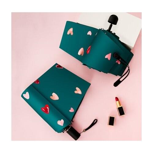 [TB12]Upf50+ super sunscreen super light sun umbrella female anti-UV umbrella dual-use small portable folding umbrella