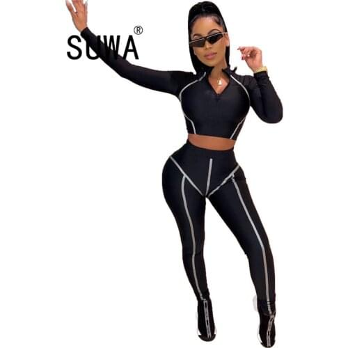Tracksuit women two piece lounge sets long sleeve t-shirt top + high waist skinny sport pants soft sweatpants sweat suit