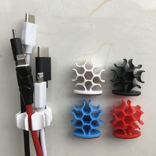 1PCs Creative Desk Cable Organizer Wire Winder Holder Clip Plastic Cable Winder for Earphone Mouse Cord Protector Management