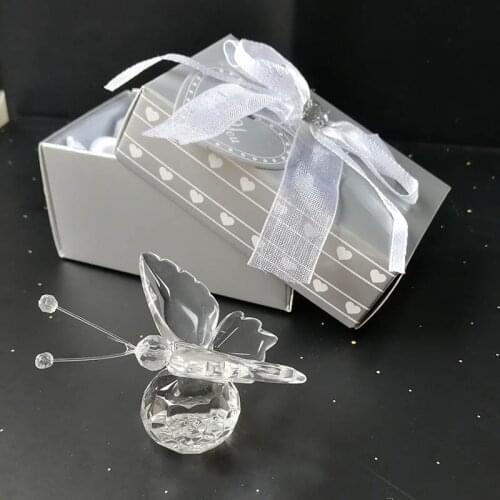 100pcs/lot Crystal Butterfly Wedding Favor Guest Bachelorette Party Gift Baby Shower Favors