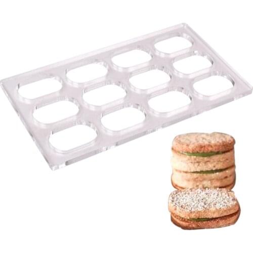 12 Cavity Oval Shaped Dacquoise Mould French Dessert Macaron Mold Bakeware Clear Polycarbonate Dakovaz Mould Round Heart Shape