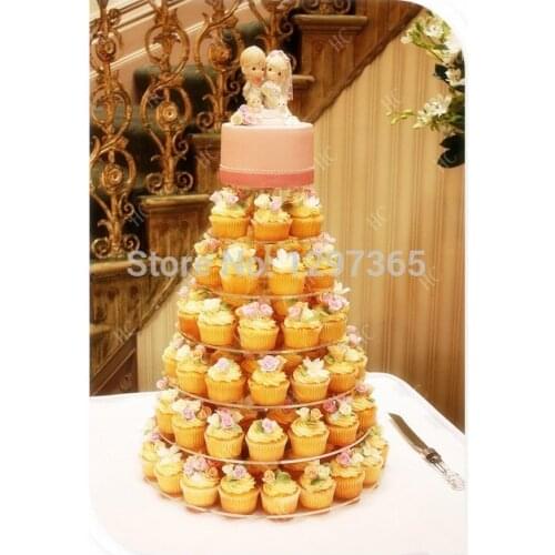 7 Tier Round /cooking tools/ Acrylic Cupcake Stand For Acrylic Wedding Party Cupcake Stands