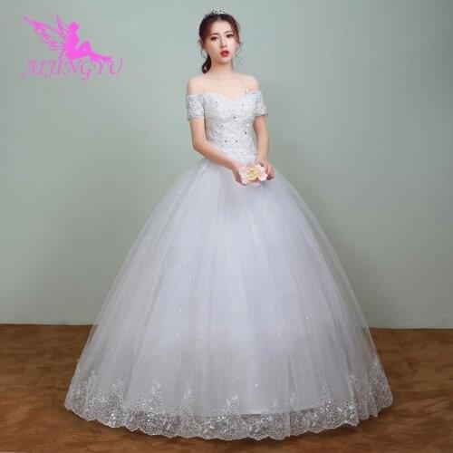 AIJINGYU 2021 princess new hot selling cheap ball gown lace up back formal bride dresses wedding dress WK795