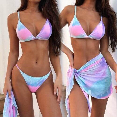 Bikini Tie-dye Outer Single Swimsuit Bikini 2021 New Swimsuit Ladies Split Swimsuit Explosive Swimsuit
