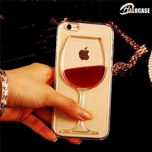 For iPhone 12 11 Pro MAX XS MAX X XR 5 5S 6 6S 7 8 Plus 3D Quicksand Wine Glass Case For Samsung Note20 Ultra S9 S10 S20 FE Plus