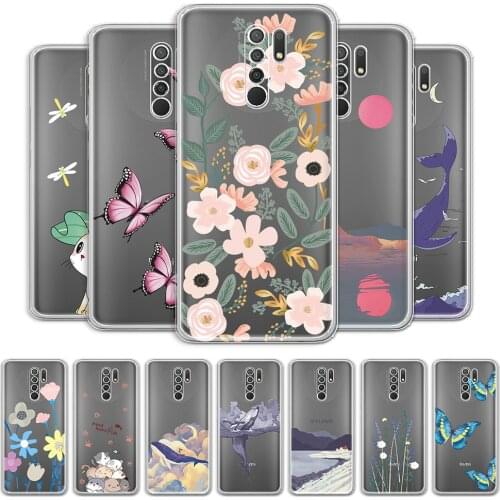 For Redmi 9A Case on Redmi 9AT Clear Shockproof Case Fundas Coque Cat Transparent Soft Protective Cover For Xiaomi Redmi 9A 9AT