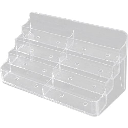 Business Card Holder, 8 Pocket Acrylic Business Card Holder for Desk Business Card Stand Desktop Business Card Holders