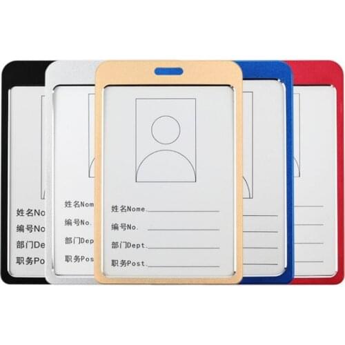 1PC Work Card Holders Men Women Business Bank Credit Card Holder Name ID Card Cover Metal Work Badge Fashion Card Case Hot