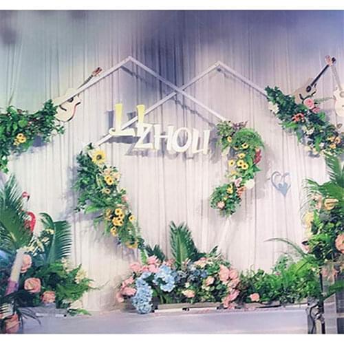 European Wrought iron Shelf Outdoor Wedding Mori Geometric Decoration Background Props Polygonal Arches