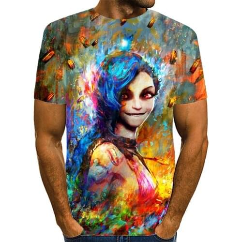 Uney League of Legends 3D Mens T-shirt Sexy Female Lolita Print Short Sleeve Fashion Hip Hop Thin Oversized T-shirt 2021 New